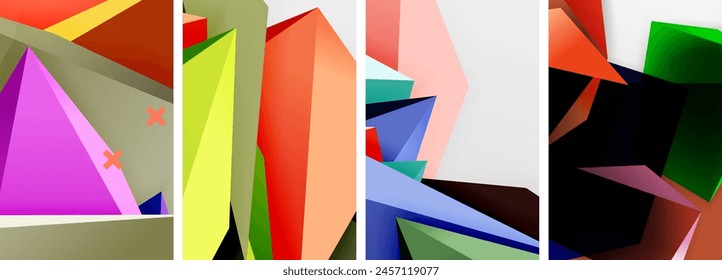 A creative art collage featuring a magenta triangle, electric blue rectangle, and geometric patterns. This artistic composition showcases the beauty of tints and shades in art