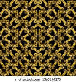 Creative Art Deco Ornament with elements of black and yellow colors