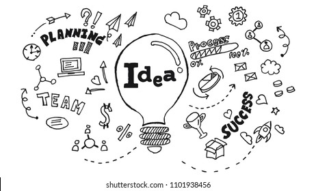 Creative art doodles hand drawing design illustration.