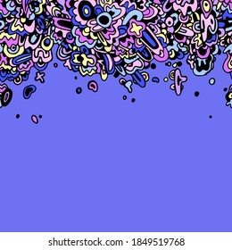 Creative art doodles hand drawn Design illustration. Line art detailed, with lots of objects background. Funny vector artwork. Objects fall from top to bottom.