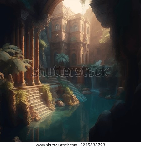 The creative art of a dream environment in vector and open layer-Illustration