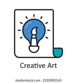 Ilustración de diseño de iconos de esquema rellenado de arte creativo. Símbolo Art and Crafts sobre fondo blanco Archivo EPS 10
