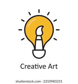 Creative Art Filled Outline Icon Design Illustration. Symbol für Kunst und Handwerk auf weißem Hintergrund EPS10-Datei