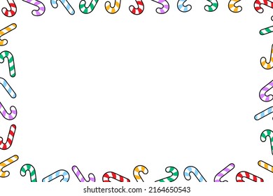 Creative art frame with colorful candy sticks including empty space for your text. Useful for photo cards,school invitations,advertising. Design template for your artworks.