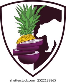 Arte creativo Diseño gráfico jugo de piña y frutas