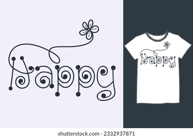Creative art happy t-shirt design