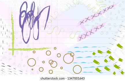 Creative art header with different shapes and textures. Collage