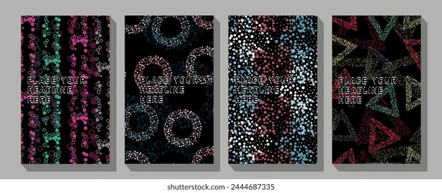 Creative art header with different shapes and textures.  Best design for poster, card, invitation, placard, brochure, flyer, presentation. 