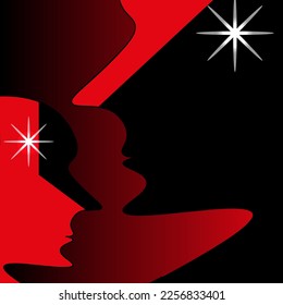 Creative art for the interior with bicolor silhouette of a man's head with brilliance inside. Style geometrical person head with idea. 