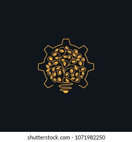 Creative art lightbulb leaf gear vector designs