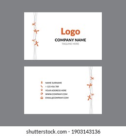 Creative art name card flower line drawing concept. Simple clean template.