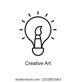 Creative Art Outline Icon Design illustration. Art and Crafts Symbol on White background EPS 10 File