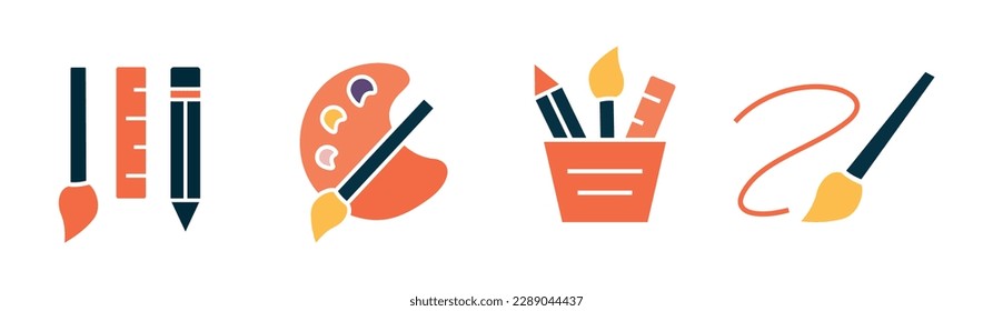 Creative Art and painting color palate icon design vector