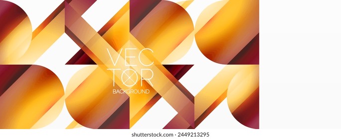 A creative art piece featuring a geometric pattern of circles and triangles in shades of orange and amber on a white background, showcasing symmetry and artistry