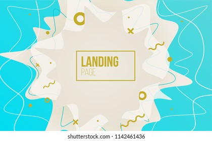 Creative art poster with abstract shapes. new memphis  design with gold and milky white elements. ideal for banner, landing page, social media post, invitation, ad, promotion.