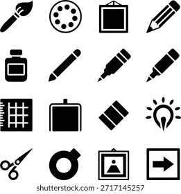 Creative Art Studio Drawing Icons