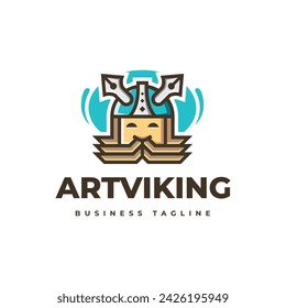 diseño de logotipo vikingo de arte creativo