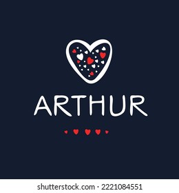 Nombre creativo (Arthur), ilustración vectorial.