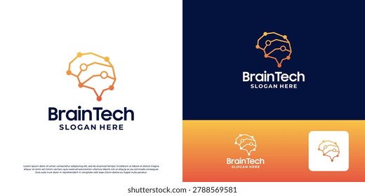 Creative artificial intelligence brain logo template