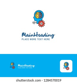 Creative Artificial intelligence Logo Design. Flat color Logo place for Tagline. Vector Illustration