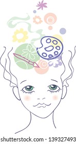 creative artist vector girl