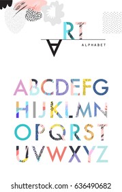 Creative Artistic Alphabet .Typeface. Font. Isolated