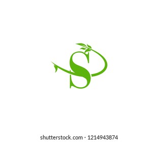 Creative Artistic Design Initial S Letter Green Swoosh Eco Logo