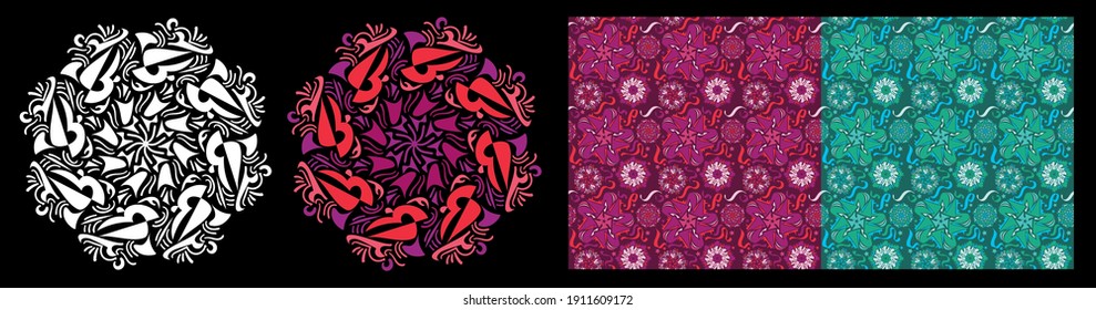 Creative artistic floral background. Hand drawn doodle seamless pattern