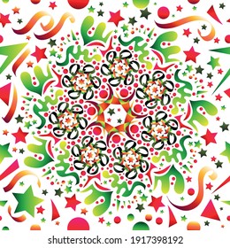 Creative artistic floral background. Hand drawn doodle seamless pattern