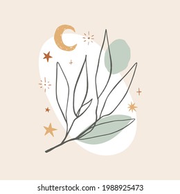Creative artistic pastel floral art. Hand drawing minimalist design. Trendy poster, brochure, header, greeting card, cover or invitation.