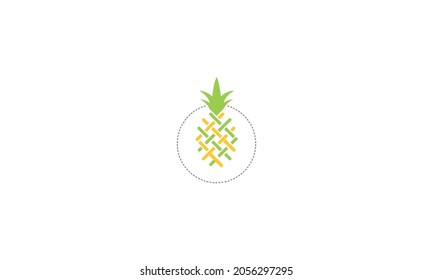Creative Artistic Pineapple Fruit Logo Symbol Design Illustration