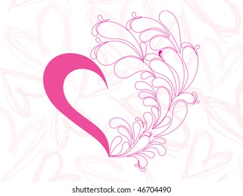 creative artistic pink heart background illustration