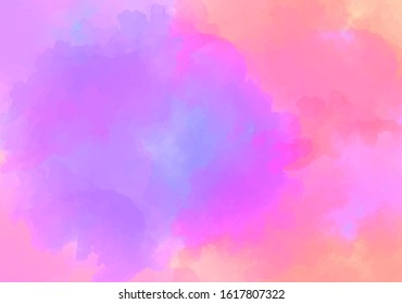 Creative artistic Violet pink background.  Watercolor purple peach vector background of clouds with a gap.
