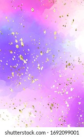 Creative artistic Violet pink background. Watercolor purple peach vector background of clouds with a gap.