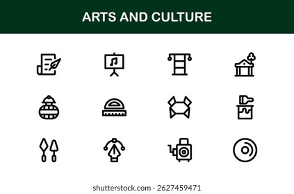 Creative Arts and Culture Icons. Modern Vector Illustrations for Designers and Artists