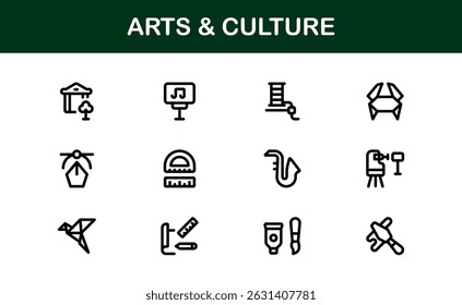 Creative Arts and Culture Icons. Modern Vector Illustrations for Designers and Artists