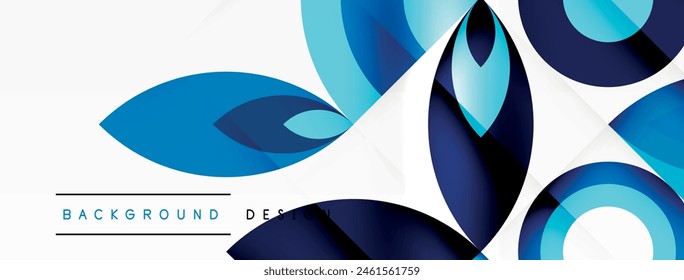 A creative arts piece with a vibrant electric blue background featuring circles and plant leaves, creating a unique pattern on azure canvas