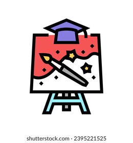 Vektorgrafik der kreativen Kunst in der Grundschule. Grundschulzeichen für kreative Kunst. einzelne Symbolillustration