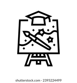 vector de icono de línea de escuela primaria de artes creativas. cartel de la escuela primaria de artes creativas. símbolo de contorno aislado ilustración negra