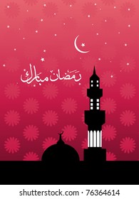 creative artwork background with masjid, vector illustration