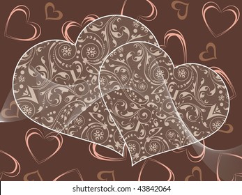 creative artwork pattern set of heart with wave
