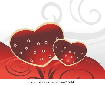 creative artwork with romantic red heart, vector illustration