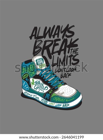 Creative artwork of a skateboard with urban flair, perfect for streetwear prints, youth fashion, and extreme sports branding.