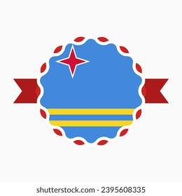 Creative Aruba Flag Emblem Badge