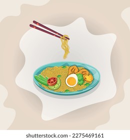 Creative Asian Food Ramen Illustration Clip Art Design, Minimal Asian Food Vector Spicy Design. Best Creative Ramen Illustration Clip Art Design, Art With Hi-Quality.