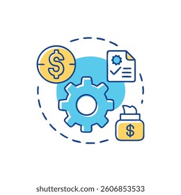 A creative asset management icon tailored for investors and business professionals.
