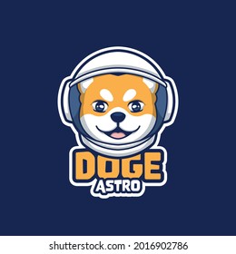 Creative Astro Doge Cute Cartoon Logo Shiba Inu