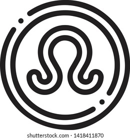 Creative astrology icon flat style illustration