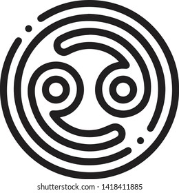 Creative astrology icon flat style illustration