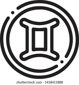 Creative astrology icon flat style illustration